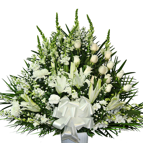 Heavenly White Lily Basket