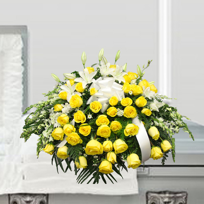 Heavenly Yellow Lily Casket